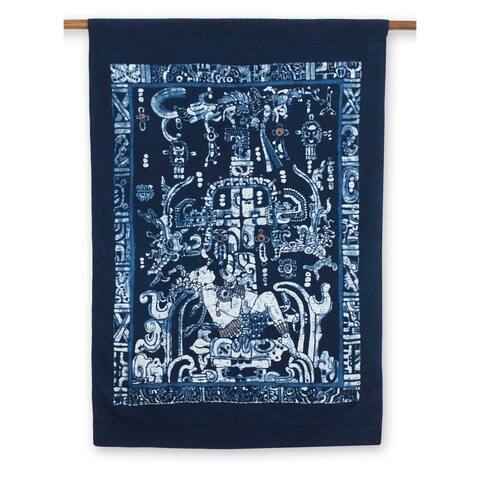 Handmade King Pakal Cotton Batik Wall Hanging (El Salvador)