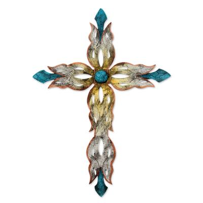 Handmade Mission Cross Steel Wall Art (Mexico)