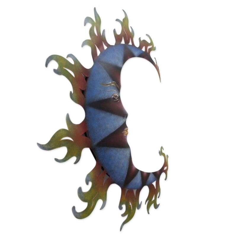 Handmade Blue Moon Shadows Steel Wall Art (Mexico)