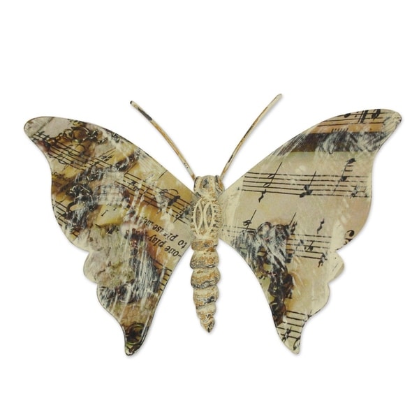 Musical Butterfly Iron Wall Sculpture