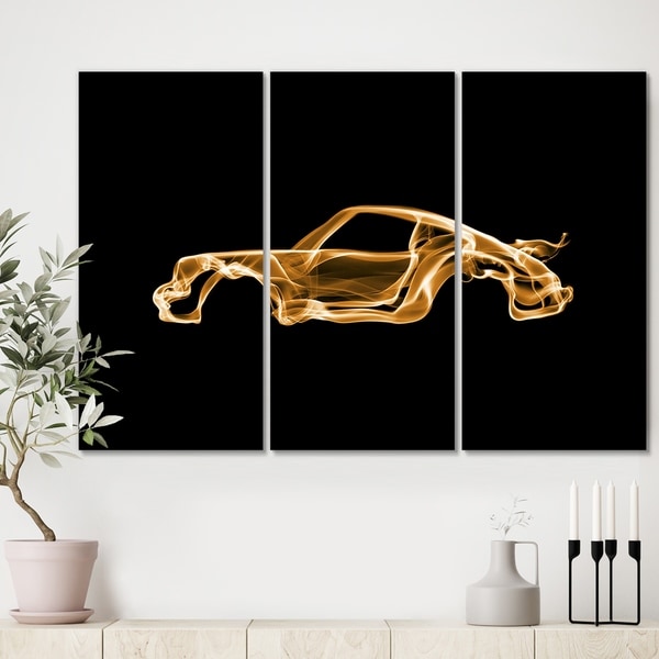 Designart 'Porsche 911 Turbo' Modern Canvas Art Print - 36x28 - 3 Panels