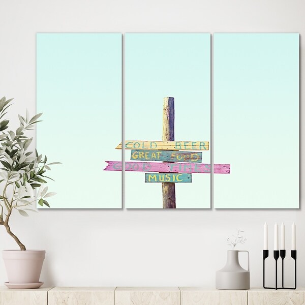 Designart '4 Thruths Of Life' Cottage Canvas Art Print - 36x28 - 3 Panels