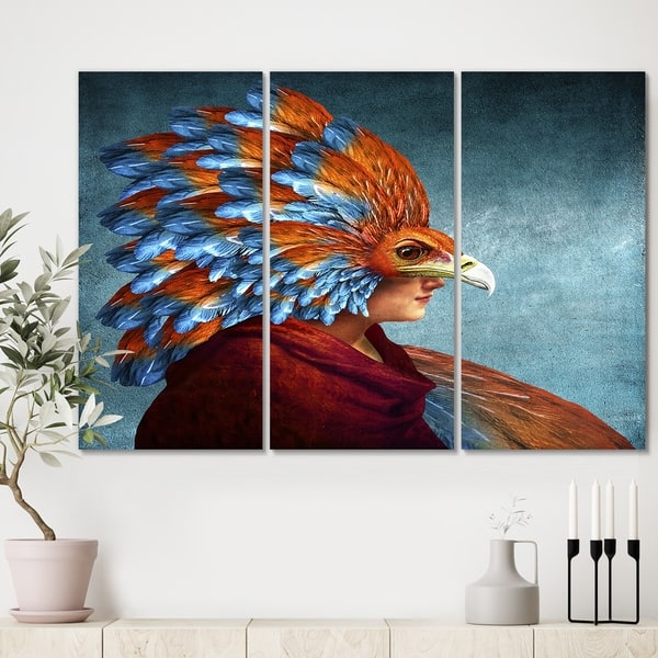 Designart 'Free-Spirited' Modern Gallery-wrapped Canvas - 36x28 - 3 Panels