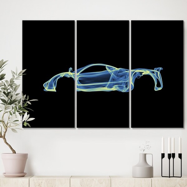 Designart 'Pagani Zonda' Premium Modern Canvas Wall Art - 36x28 - 3 Panels