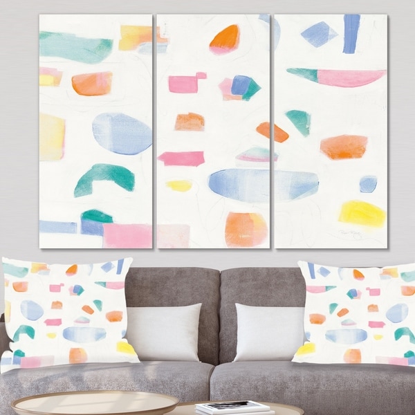 Designart 'Joy Geometric Simple' Mid Century Modern Canvas Wall Art