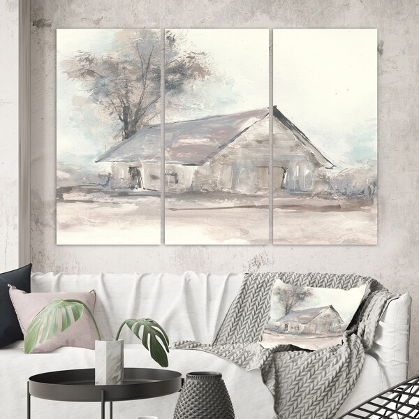 Designart 'Farmhouse Barn Grey III' Modern Farmhouse Gallery-wrapped Canvas