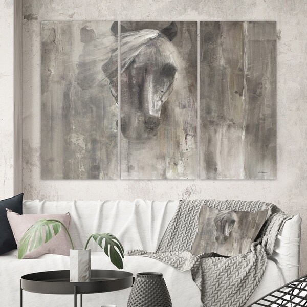 Designart 'Farmhouse Horse' Modern Farmhouse Canvas Artwork