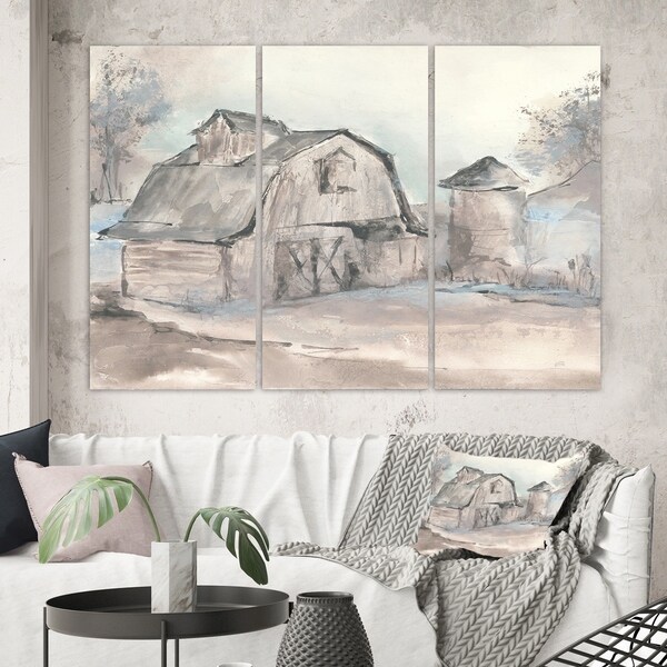 Designart 'Farmhouse Barn Grey V' Modern Farmhouse Canvas Art