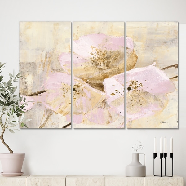 Designart 'Elegance III Pink' Shabby Chic Gallery-wrapped Canvas