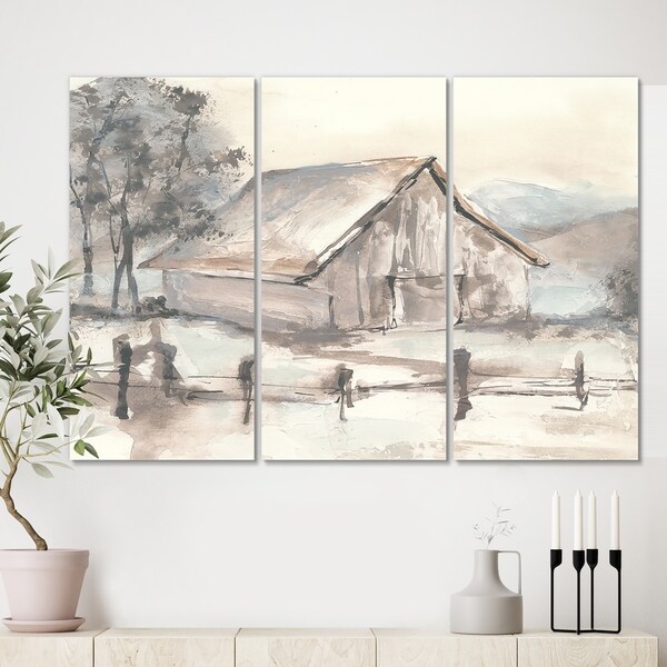 Designart 'Farmhouse Barn Grey VII' Modern Farmhouse Gallery-wrapped Canvas