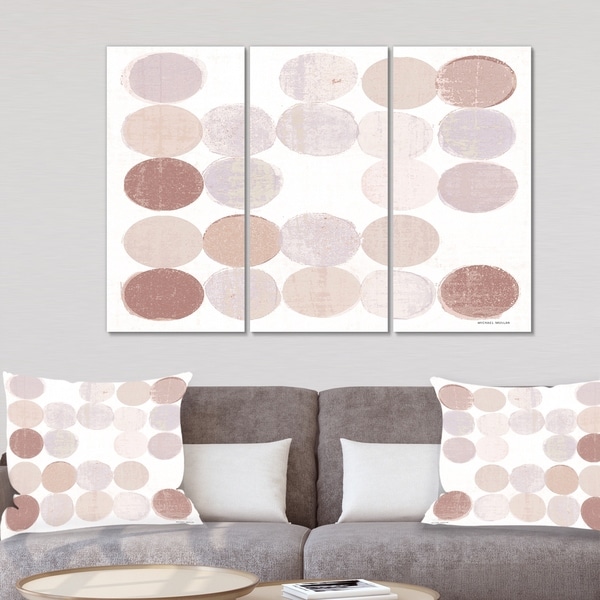 Designart 'Shade of Pink Geometric Dots II' Abstract Canvas Artwork