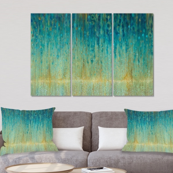 Silver Orchid 'Rain Abstract Panel' Modern Canvas Wall Art