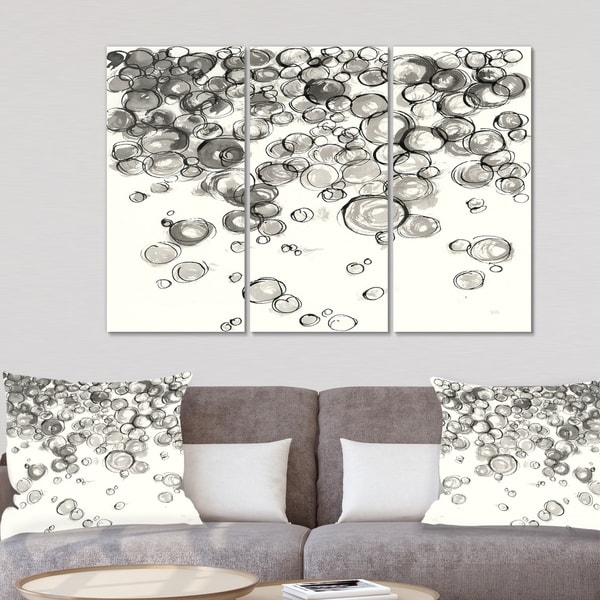 Designart 'Simple Bubbles IV' Mid Century Modern Canvas Wall Art