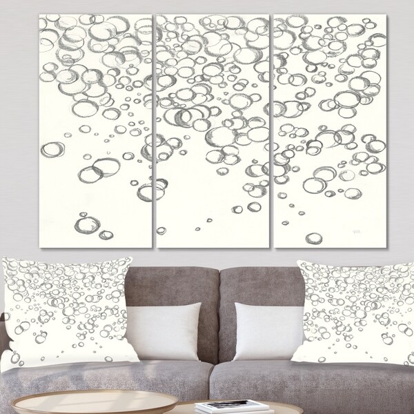 Designart 'Simple Bubbles I' Mid Century Modern Gallery-wrapped Canvas