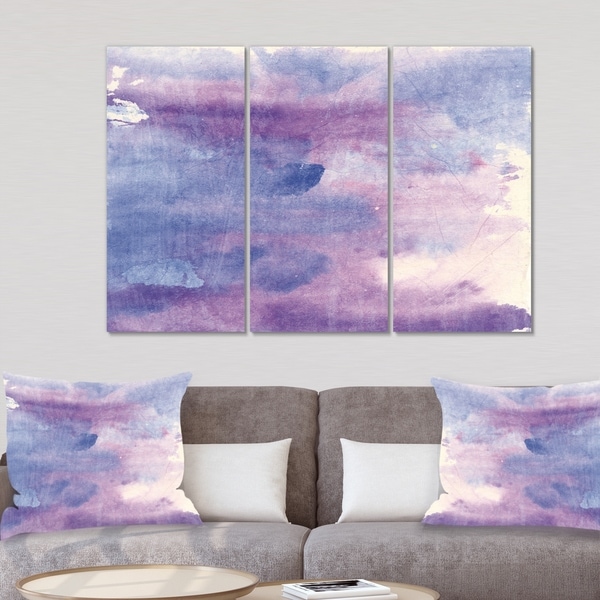 Designart 'Watercolor Purple Haze II' Modern Canvas Artwork
