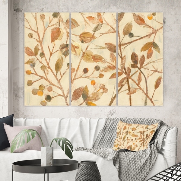 Designart 'Copper Branches Composition' Lake House Canvas Wall Art