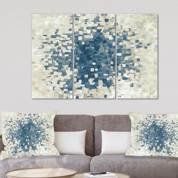 Designart 'Geometric Blue Spots' Modern Canvas Artwork