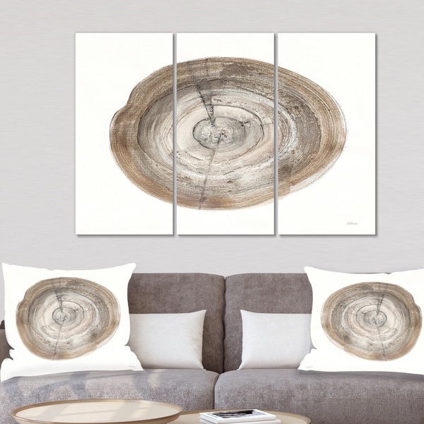 Designart 'Circle natural elements I' Farmhouse Gallery-wrapped Canvas