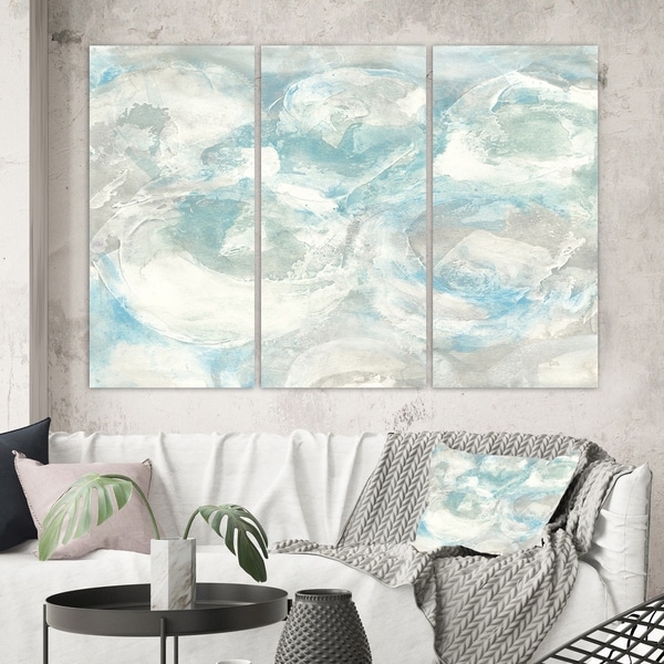 Designart 'Pale Blue Shade III' Modern Farmhouse Canvas Artwork