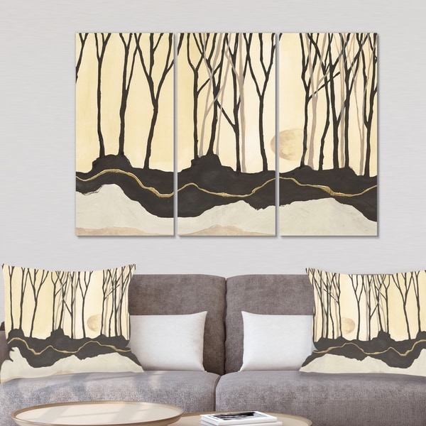 Designart 'Geometric Forest' Farmhouse Canvas Wall Art