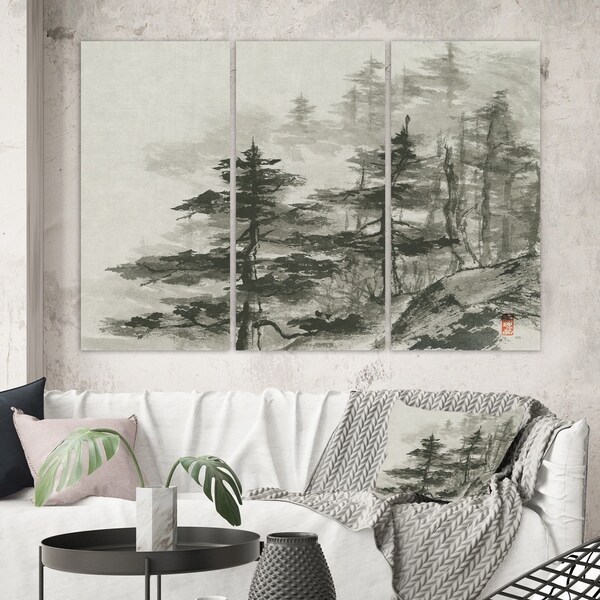 Designart 'Asian Forest' Cabin & Lodge Gallery-wrapped Canvas