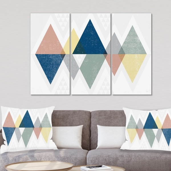 Designart 'Geometrical Composition Triangles III' Modern & Transitional Gallery-wrapped Canvas