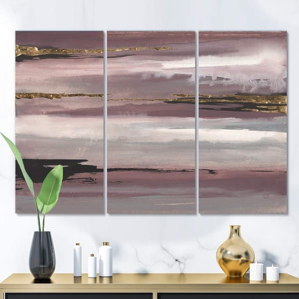 Designart 'Purple Glam Storm II' Glam & Shabby Chic Canvas Art