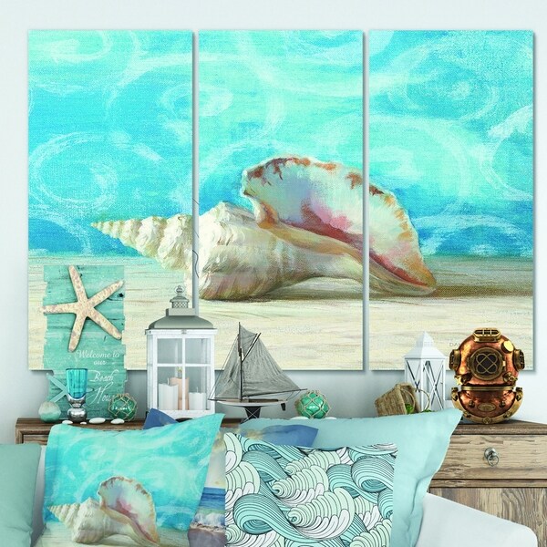 Designart 'Composition from the Sea I' Nautical & Coastal Canvas Wall Art