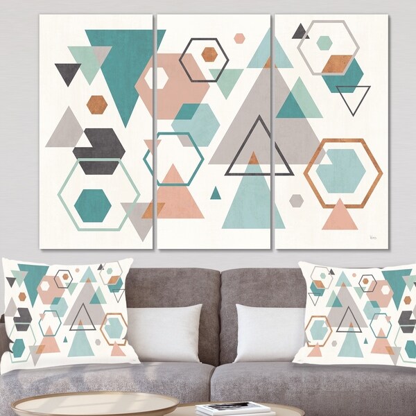 Designart 'Geometric hexagons Pattern VI' Transitional Canvas Wall Art