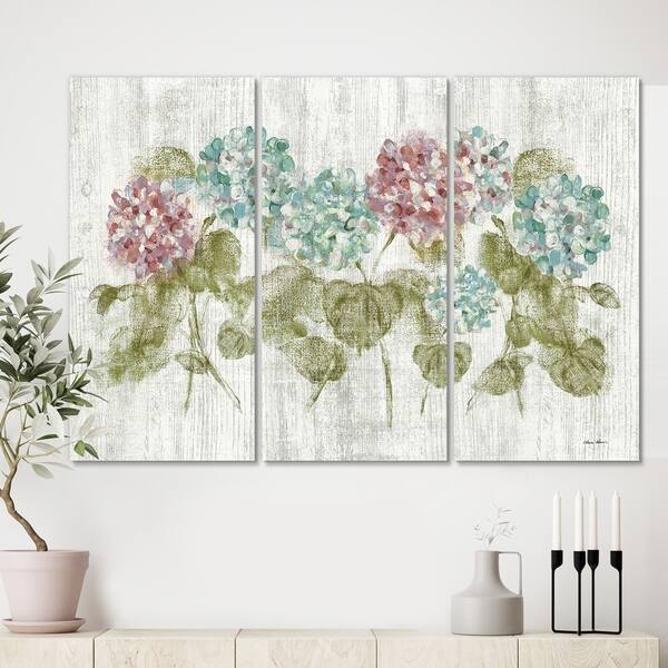 Shop Designart Red And Blue Vibrant Hydrangea Flowers Cabin