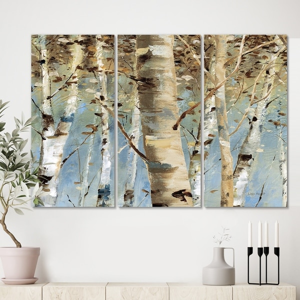 Designart 'White Birch Forest II' Modern Farmhouse Canvas Wall Art