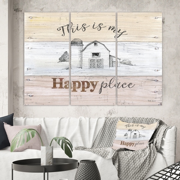 Designart 'Farmhouse Moment Barns' Farmhouse Gallery-wrapped Canvas