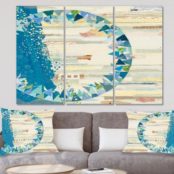 Designart 'The Calm Indigo Stripes' Modern Canvas Wall Art