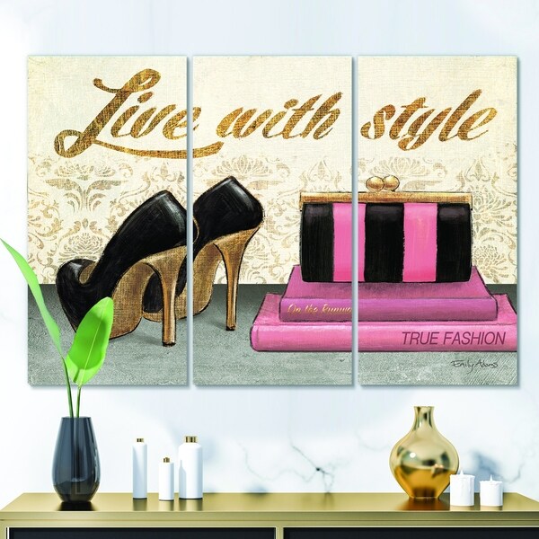 Designart 'Gold Fabulous Life Style II' Fashion Canvas Wall Art