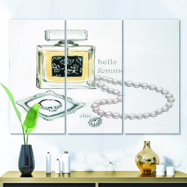 Designart 'Perfume Glam Bathroom I' Traditional Bathroom Canvas Artwork