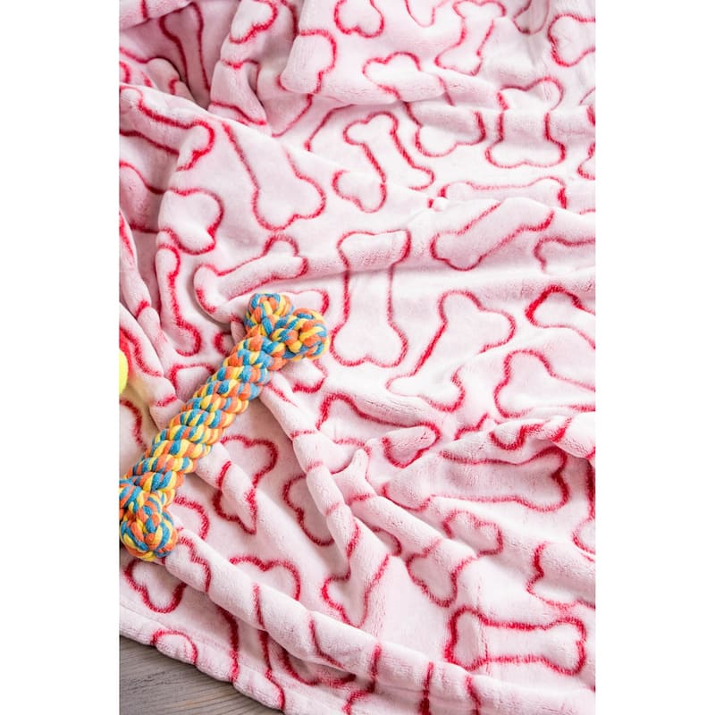DII Embossed Bone Print Pet Blanket