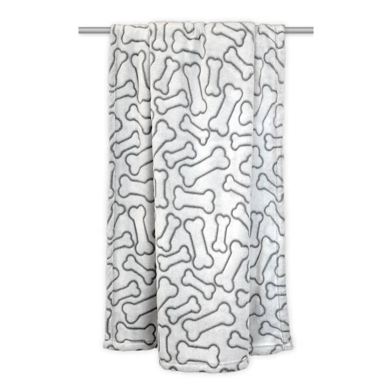 DII Embossed Bone Print Pet Blanket - Bone Grey - 36x54" - Small