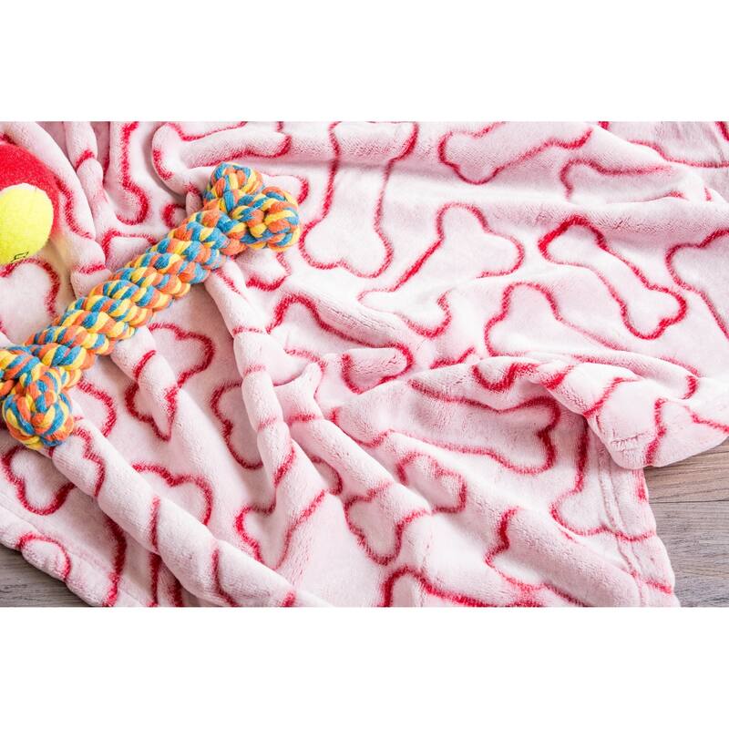DII Embossed Bone Print Pet Blanket