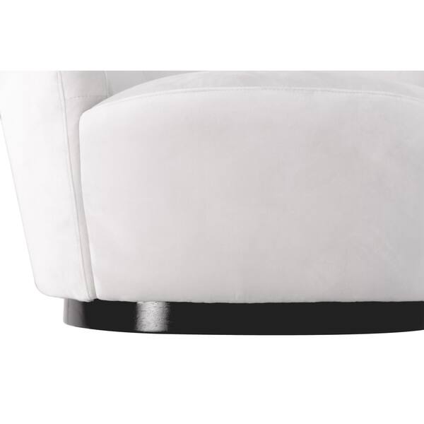 Pasargad Home Vicenza White Velvet Crescent Swivel Chair W37 Xd34 Xh30 Overstock 28458627
