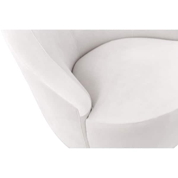 Pasargad Home Vicenza White Velvet Crescent Swivel Chair W37 Xd34 Xh30 Overstock 28458627