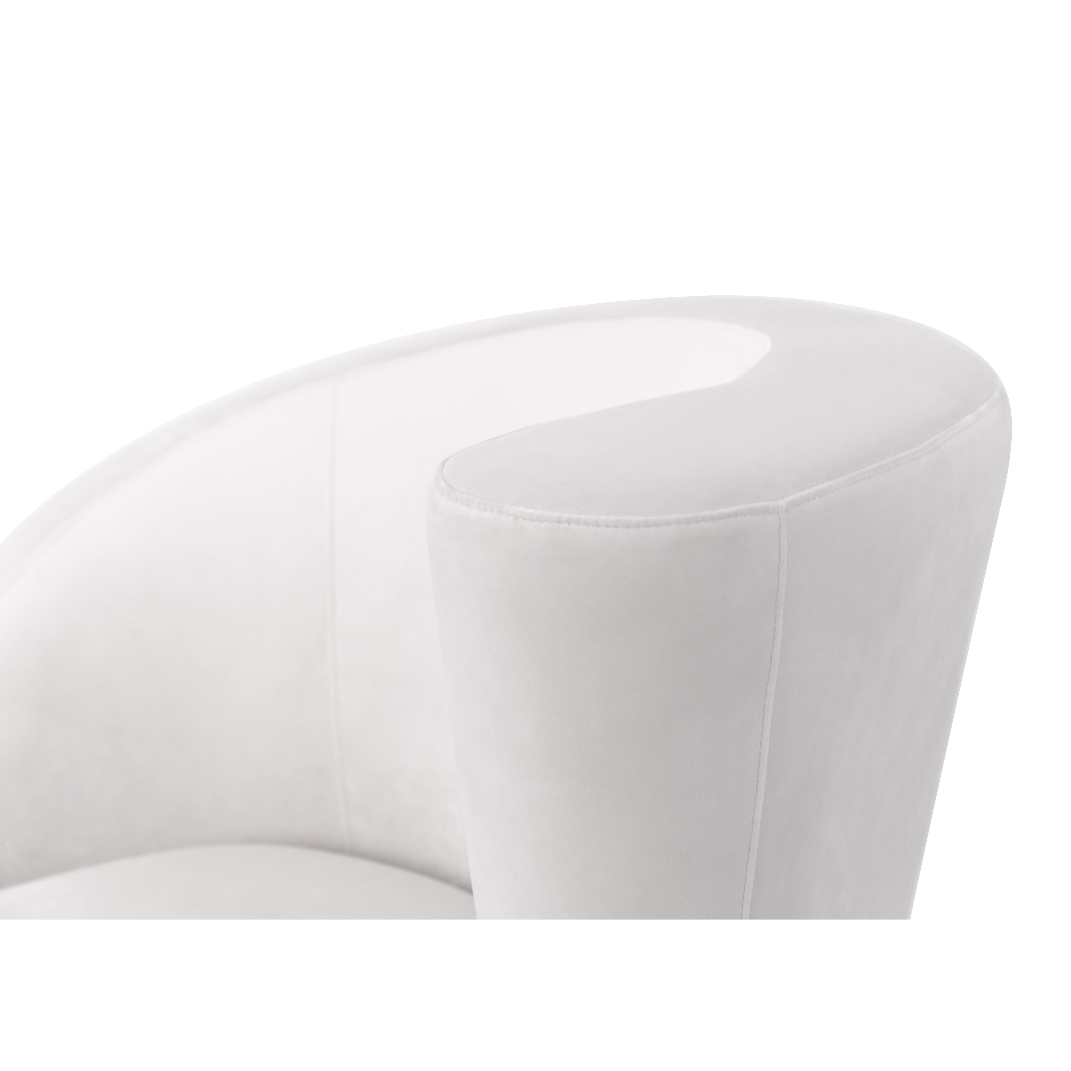 Pasargad Home Vicenza White Velvet Crescent Swivel Chair W37 Xd34 Xh30 Overstock 28458627