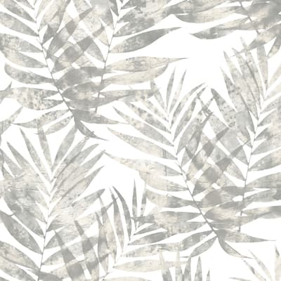 Speckled Palm Wallpaper, Botanical in Grey, Slate Grey