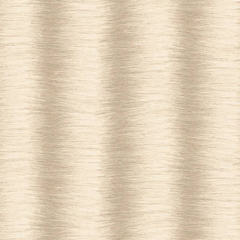 Zebra Stripe Zebra Stripe Wallpaper Faux Fur Texture in Beige Khaki Almond - Beige