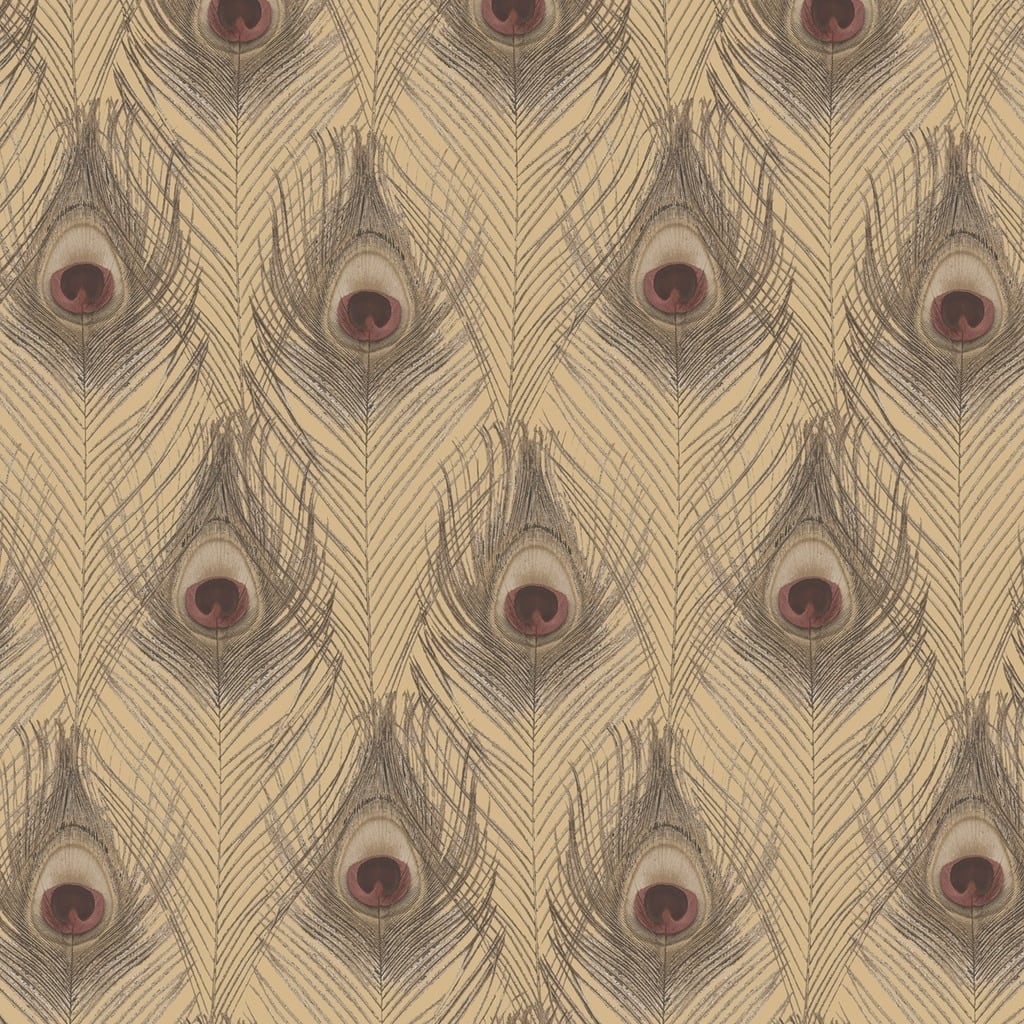 Peacock Peacock Wallpaper Peacock Feathers in Red Gold Metallic Gold Lavish Gold