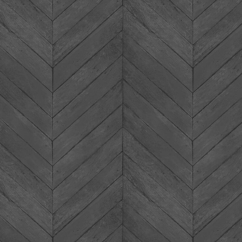 Chevron Wood Chevron Wood Wallpaper Wood Texture in Black Charcoal Pepper Ink - Black