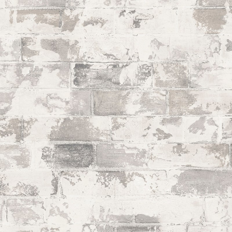 Brick Brick Wallpaper Brick in Dark Grey Grey Pavement Grey Brown - Grey
