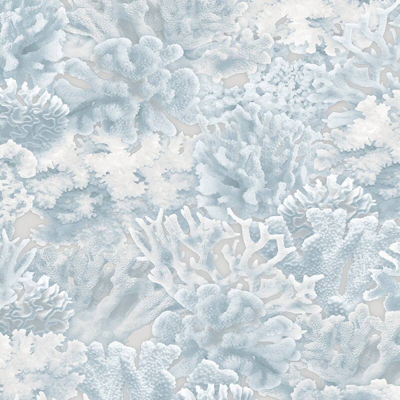 Coral Coral Wallpaper Novelty in Light Blue Blue