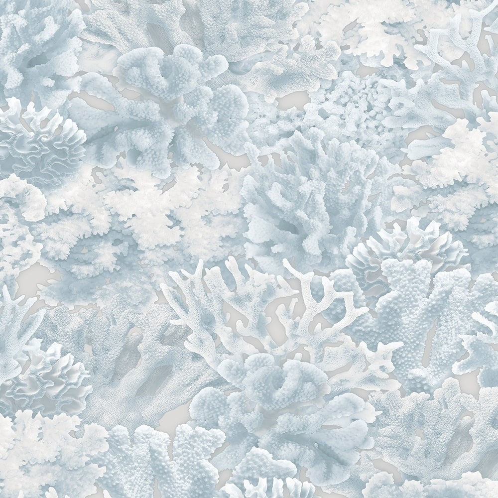 Coral Coral Wallpaper Novelty in Light Blue Blue