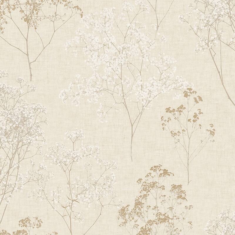 Queen Anne's Lace Queen Anne's Lace Wallpaper Floral in Beige Wheat