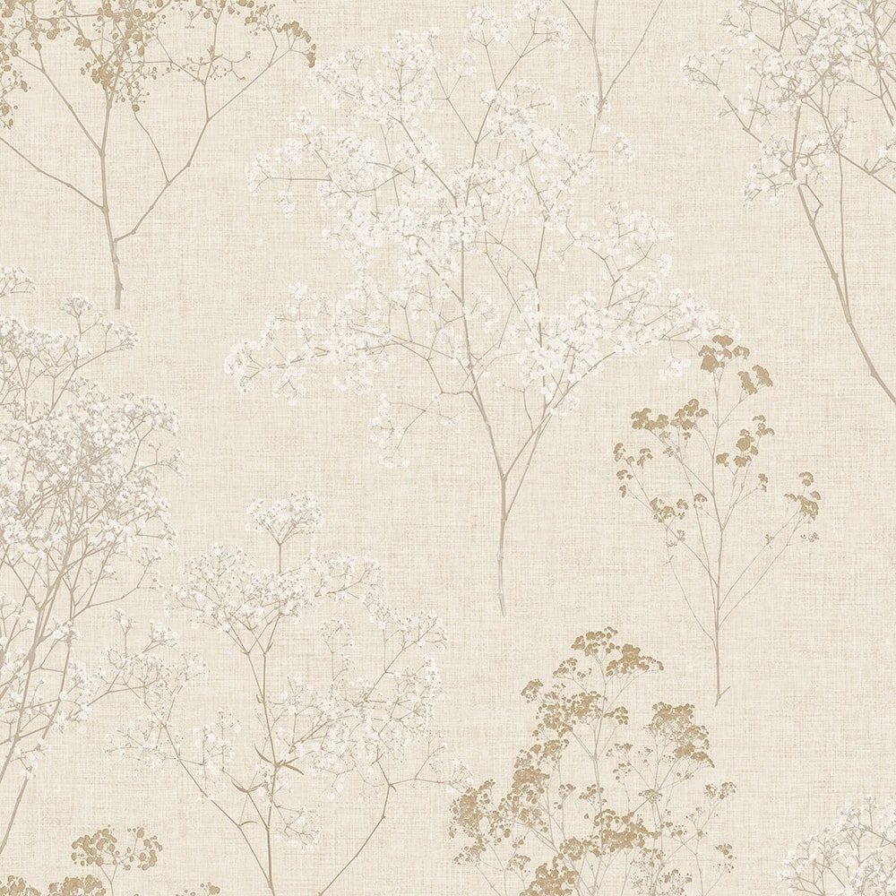 Queen Anne's Lace Queen Anne's Lace Wallpaper Floral in Beige Wheat